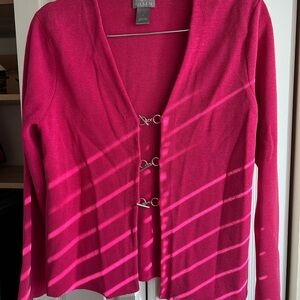 Sigrid Olsen Vibrant Pink Cardigan with Toggle closure